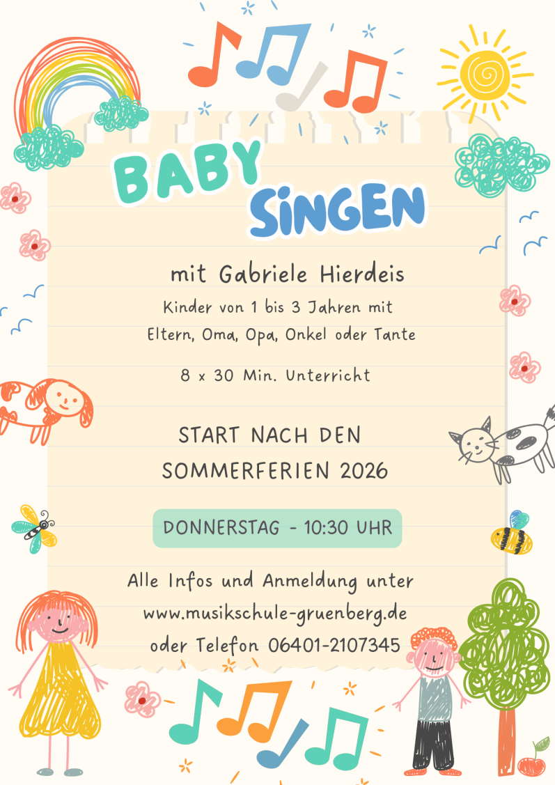 Buntes Plakat Baby-Singen